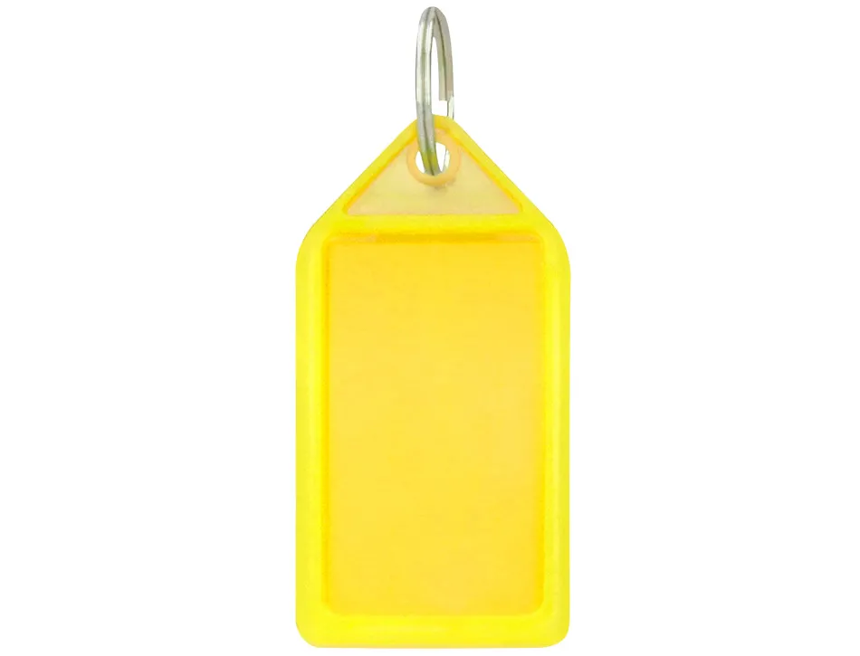 Porte-cles q-connect porte-etiquette premium coloris jaune boite 40 unites