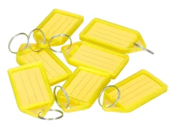 Porte-cles q-connect porte-etiquette premium coloris jaune boite 40 unites