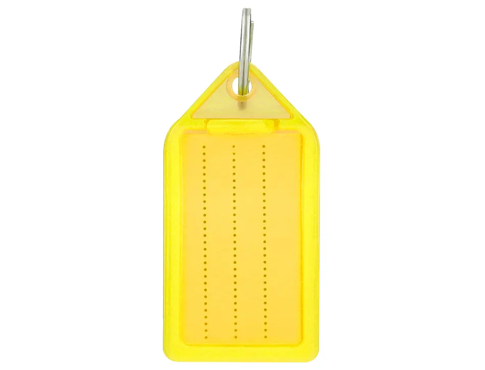 Porte-cles q-connect porte-etiquette premium coloris jaune boite 40 unites