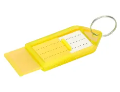 Porte-cles q-connect porte-etiquette premium coloris jaune boite 40 unites