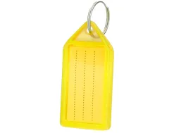Porte-cles q-connect porte-etiquette premium coloris jaune boite 40 unites