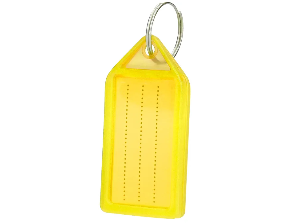 Porte-cles q-connect porte-etiquette premium coloris jaune boite 40 unites