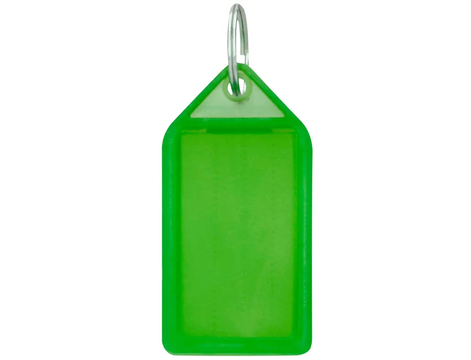 Porte-cles q-connect porte-etiquette premium coloris vert boite 40 unites