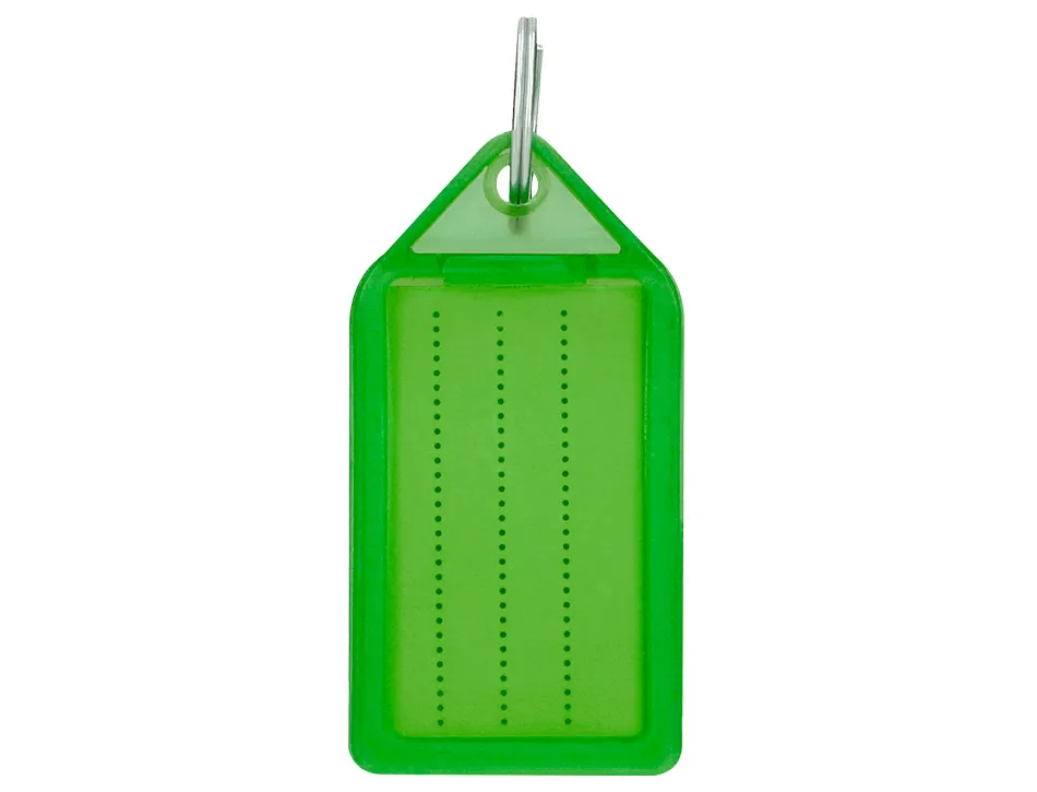 Porte-cles q-connect porte-etiquette premium coloris vert boite 40 unites