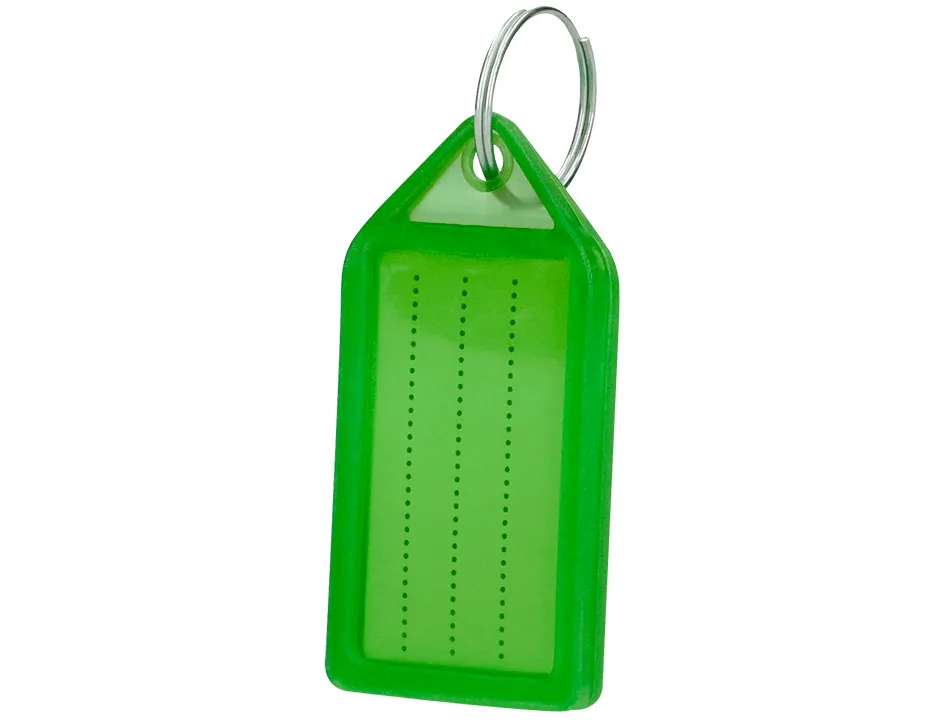 Porte-cles q-connect porte-etiquette premium coloris vert boite 40 unites
