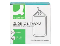 Porte-cles q-connect porte-etiquette premium coloris vert boite 40 unites