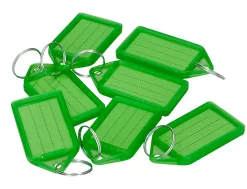 Porte-cles q-connect porte-etiquette premium coloris vert boite 40 unites