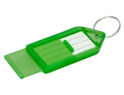 Porte-cles q-connect porte-etiquette premium coloris vert boite 40 unites