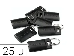 Porte-cles rfid timemoto rf-110 proximite key fob 125khz distance lecture 7cm coloris noir pack 25 unites