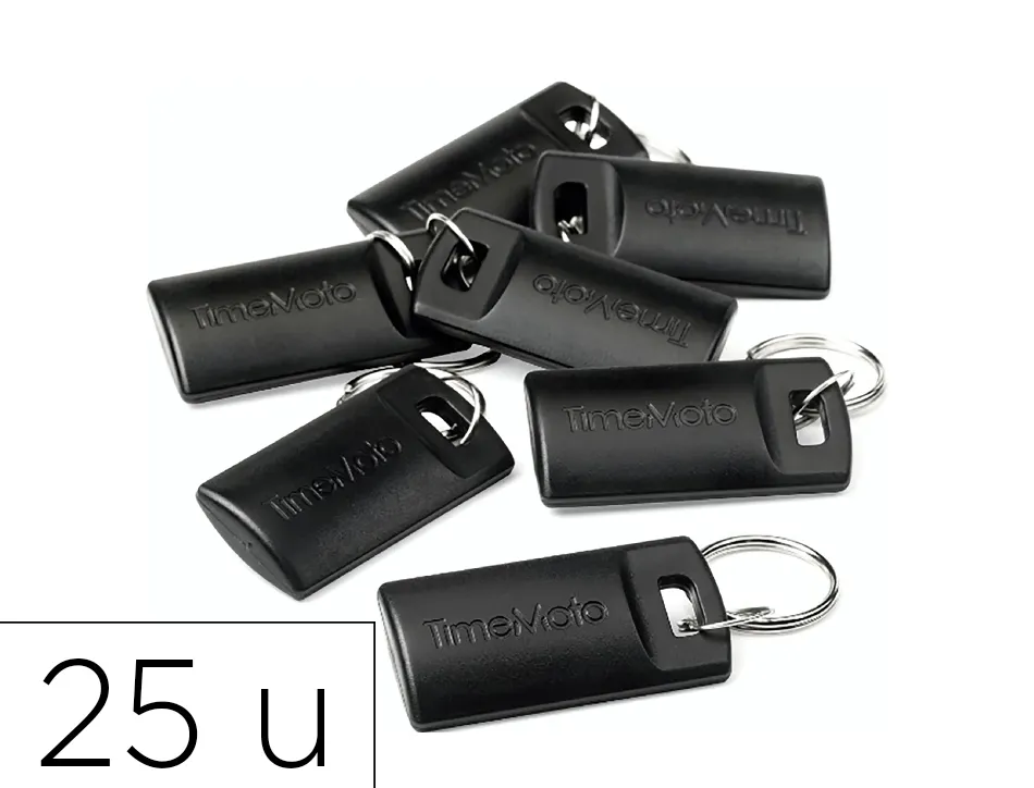 Porte-cles rfid timemoto rf-110 proximite key fob 125khz distance lecture 7cm coloris noir pack 25 unites