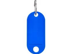 Porte-clés q-connect porte-étiquette plastique 50x22mm coloris bleu présentoir 100 unités