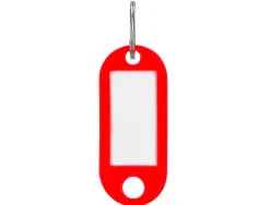Porte-clés q-connect porte-étiquette plastique 50x22mm coloris rouge présentoir 100 unités