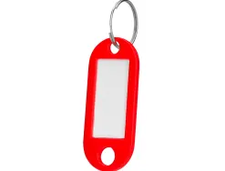 Porte-clés q-connect porte-étiquette plastique 50x22mm coloris rouge présentoir 100 unités