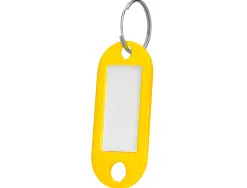 Porte-clés q-connect porte-étiquette plastique 50x22mm coloris jaune présentoir 100 unités