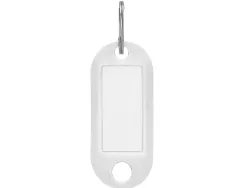 Porte-clés q-connect porte-étiquette plastique 50x22mm coloris blanc présentoir 100 unités