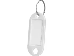 Porte-clés q-connect porte-étiquette plastique 50x22mm coloris blanc présentoir 100 unités