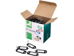 Porte-clés q-connect porte-étiquette plastique 50x22mm coloris noir présentoir 100 unités