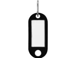 Porte-clés q-connect porte-étiquette plastique 50x22mm coloris noir présentoir 100 unités