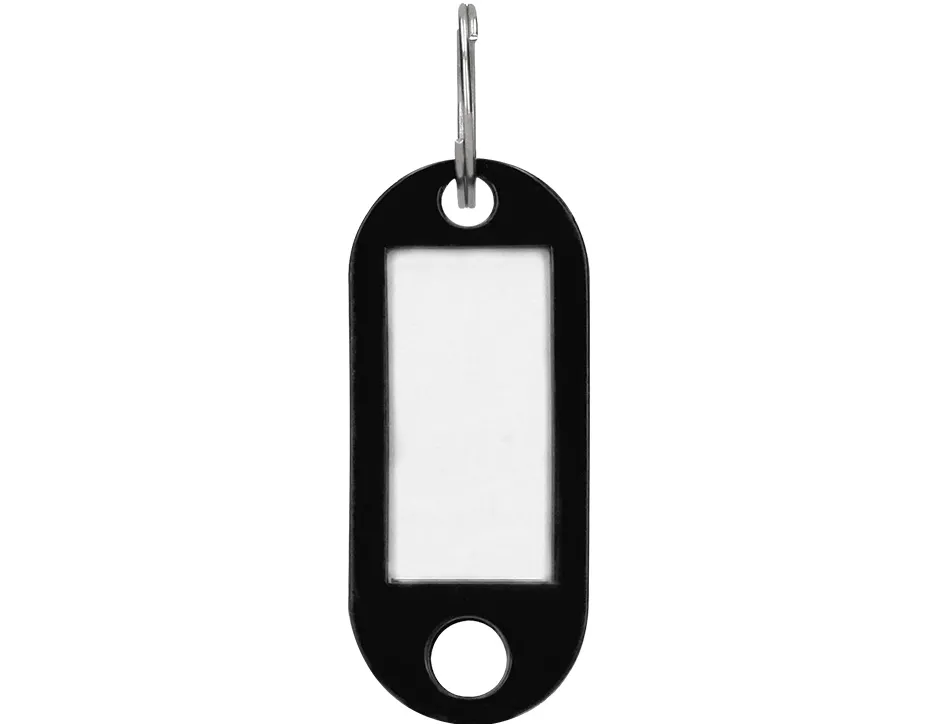 Porte-clés q-connect porte-étiquette plastique 50x22mm coloris noir présentoir 100 unités