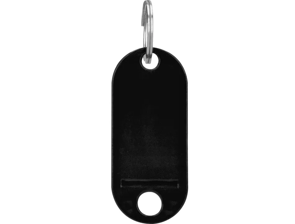 Porte-clés q-connect porte-étiquette plastique 50x22mm coloris noir présentoir 100 unités