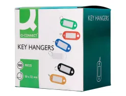 Porte-clés q-connect porte-étiquette plastique 50x22mm coloris noir présentoir 100 unités