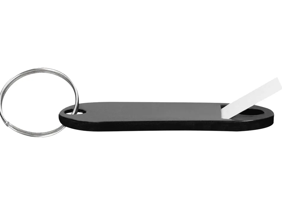Porte-clés q-connect porte-étiquette plastique 50x22mm coloris noir présentoir 100 unités