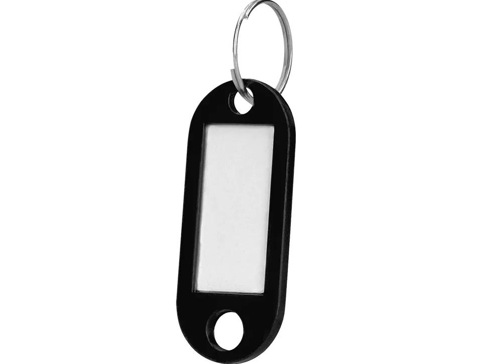 Porte-clés q-connect porte-étiquette plastique 50x22mm coloris noir présentoir 100 unités