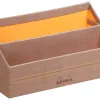 Porte-courrier rhodiarama 2 compartiments en simil cuir taupe velout 25x10x14cm