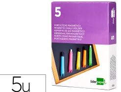 Porte-craie liderpapel en plastique magnetique pack de 5 coloris assortis