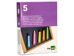 Porte-craie liderpapel en plastique magnetique pack de 5 coloris assortis