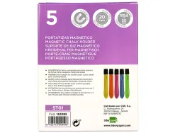 Porte-craie liderpapel en plastique magnetique pack de 5 coloris assortis