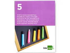 Porte-craie liderpapel en plastique magnetique pack de 5 coloris assortis