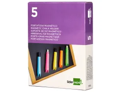 Porte-craie liderpapel en plastique magnetique pack de 5 coloris assortis