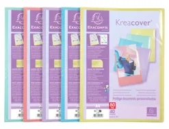 Porte-documents exacompta kreacover a4 polypropylen 80vues assortiment pastel