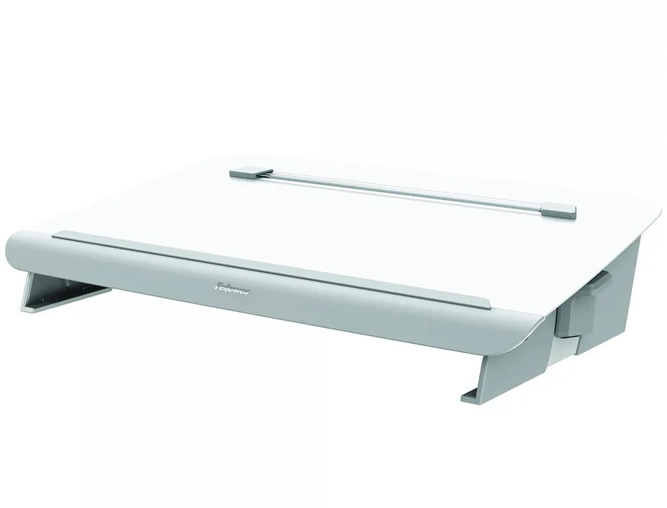 Porte-documents fellowes hana lt 5 niveaux reglage plateau coulissant espace rangement et chargement integre blanc