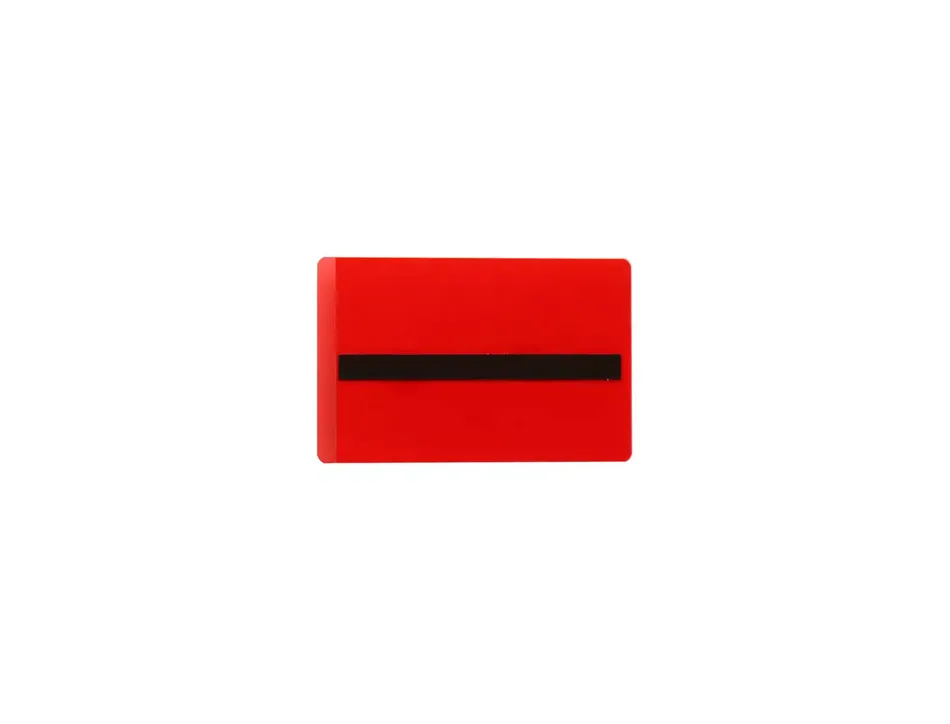 Porte-etiquette tarifold magnetique plastifiable a froid 66x100mm coloris rouge sachet 50 unites
