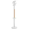 Porte-manteau unilux access 6 patères bois fsc avec porte-parapluie coloris blanc bois h175 cm