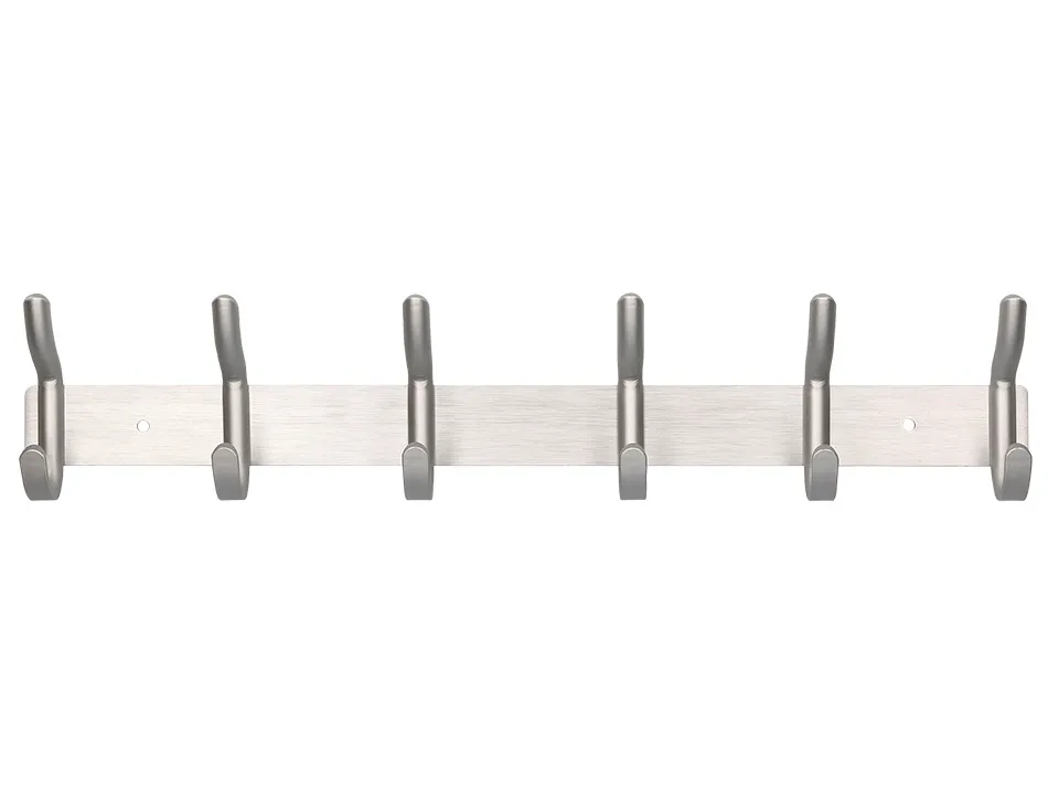 Porte-manteaux liderpapel mural metal 6 pateres 430x88x55mm coloris argent