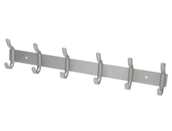 Porte-manteaux liderpapel mural metal 6 pateres 430x88x55mm coloris argent