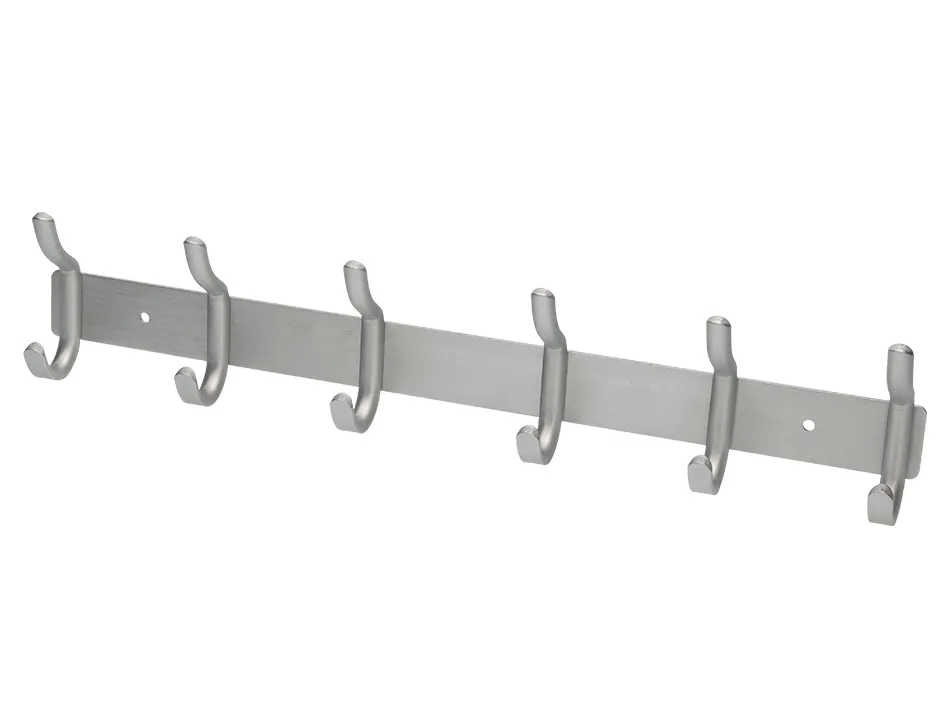 Porte-manteaux liderpapel mural metal 6 pateres 430x88x55mm coloris argent