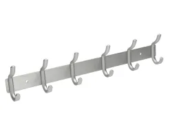 Porte-manteaux liderpapel mural metal 6 pateres 430x88x55mm coloris argent