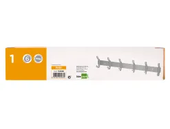 Porte-manteaux liderpapel mural metal 6 pateres 430x88x55mm coloris argent