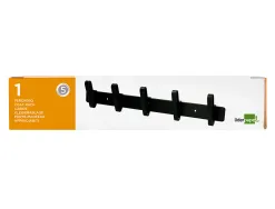 Porte-manteaux liderpapel mural metal 5 pateres 430x88x55mm coloris noir