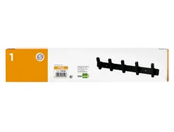Porte-manteaux liderpapel mural metal 5 pateres 430x88x55mm coloris noir