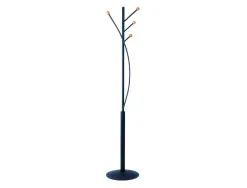 Porte-manteaux maulaura 4 pateres acier laque et hetre hauteur 180cm coloris noir