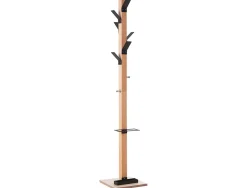 Porte-manteaux paperflow easycloth avec base 8 patères polystyrène acier chromé hauteur 180cm + porte-parapluies noir