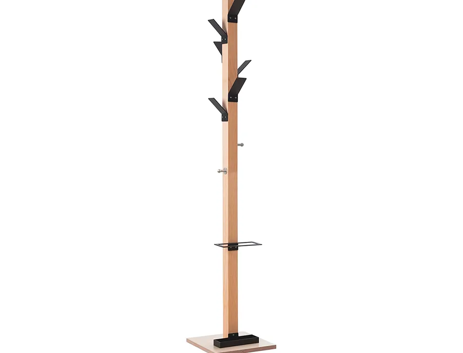 Porte-manteaux paperflow easycloth avec base 8 patères polystyrène acier chromé hauteur 180cm + porte-parapluies noir