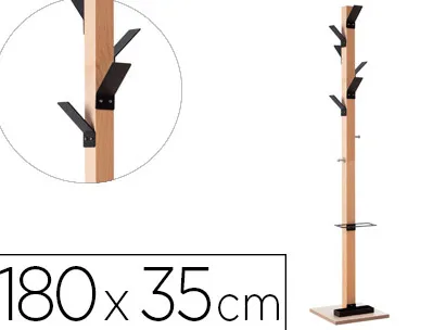 Porte-manteaux paperflow easycloth avec base 8 patères polystyrène acier chromé hauteur 180cm + porte-parapluies noir