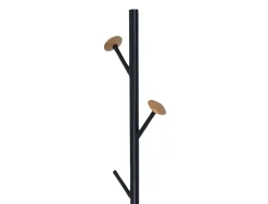 Porte-manteaux q-connect 5 pateres metallique details en bois hauteur 177cm