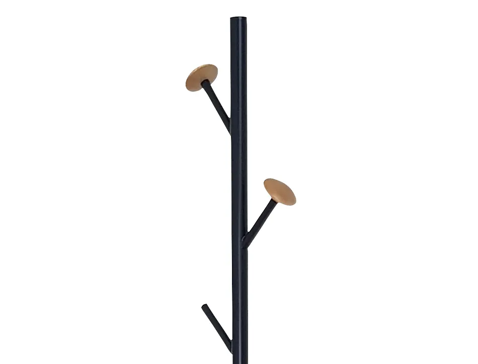 Porte-manteaux q-connect 5 pateres metallique details en bois hauteur 177cm